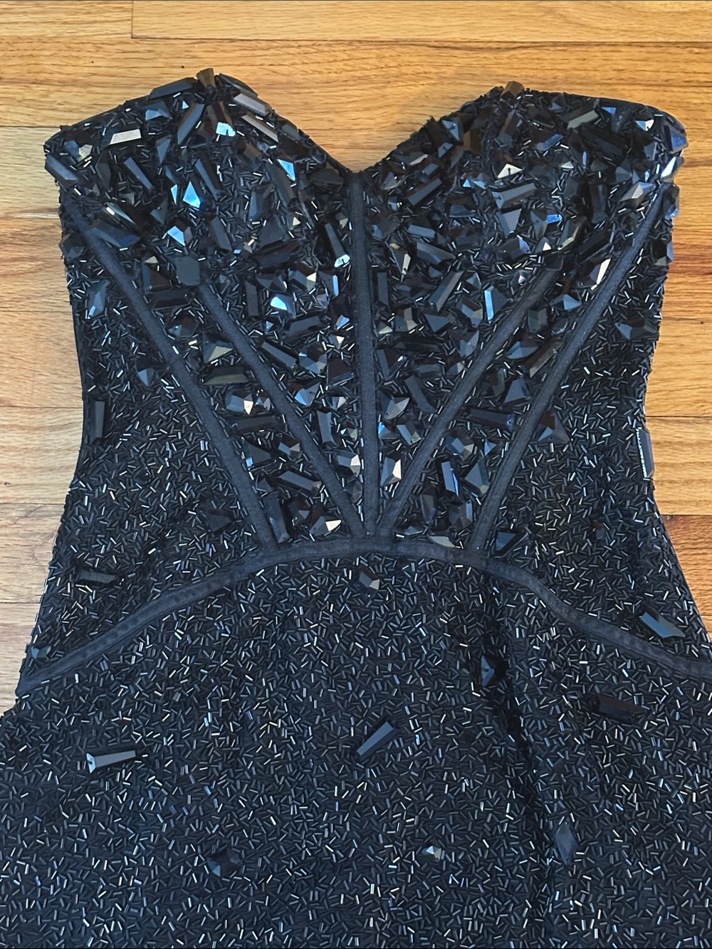 Sherri Hill Black Sequin Corseted Gown Sz 4